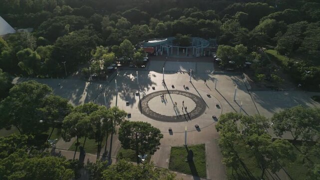 4K Drone of Children Playing at Seoul World Cup Park
