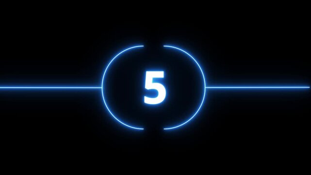 Ten second Countdown timer from 10 to 0 seconds real time.Vintage universal film leader countdown animation on transparent background.