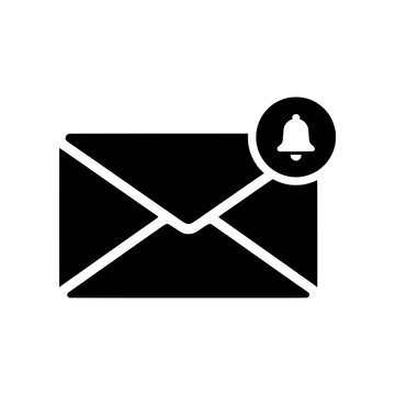 Premium Neo Minimal Email Notification icon featuring an envelope with a notification bell and unread badge, representing email alerts, inbox updates, messaging, communication, and notification system