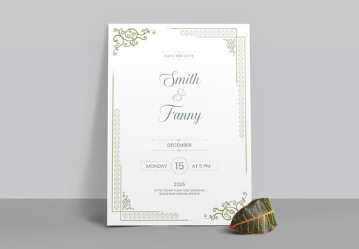 Wedding Cermenony Invitation Card Template