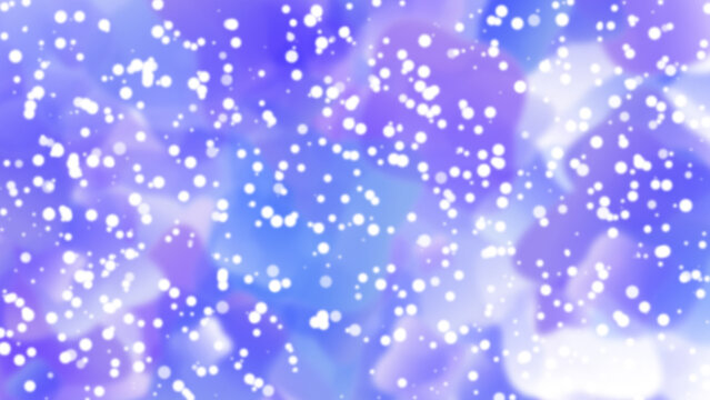 Abstract Blue And Purple Bokeh Background With Glowing White Particles And Soft Light Effects