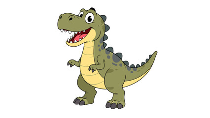 Fototapeta premium Cute cartoon dinosaur character standing and smiling
