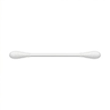 White cotton swab on a plain background  