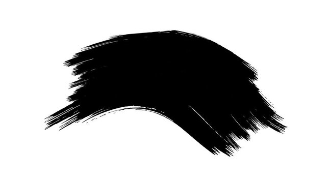 Black ink brush stroke Black And White Background