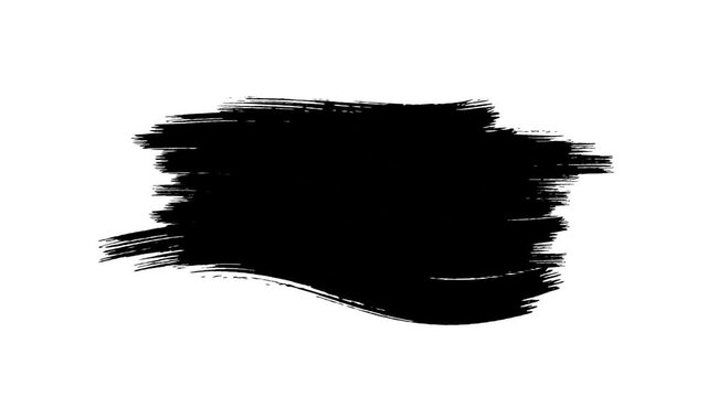 Black ink brush stroke Black And White Background