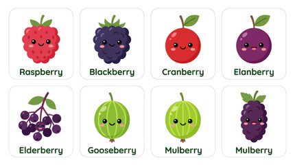 Cute cartoon berry collection © Mas