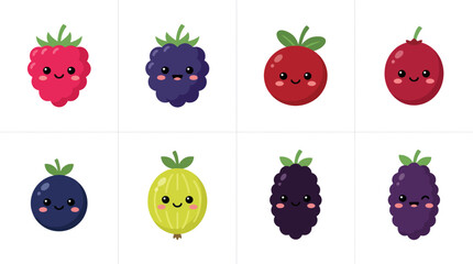 Cute cartoon berry collection © Mas