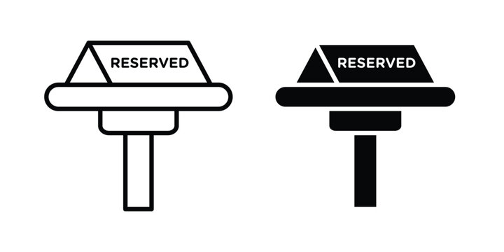 Reservation table icon minimal illustration set