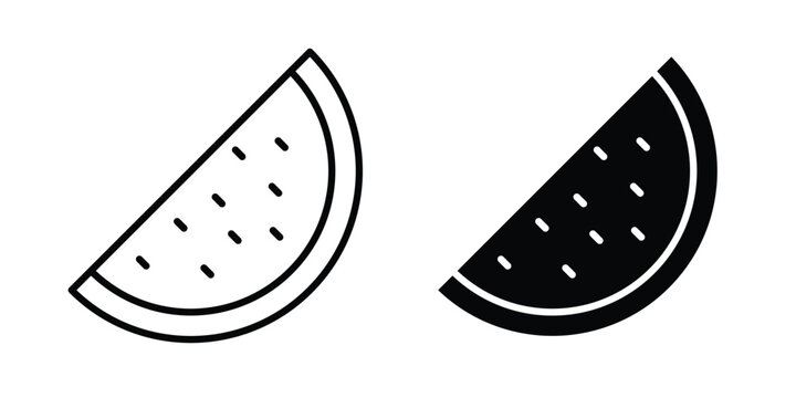 Melon icon minimal illustration set