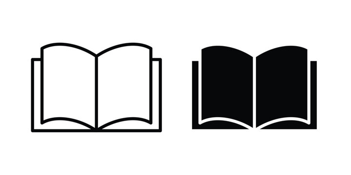 open book icon minimal illustration set