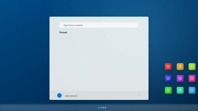 Modern Digital Start Menu Interface Animation