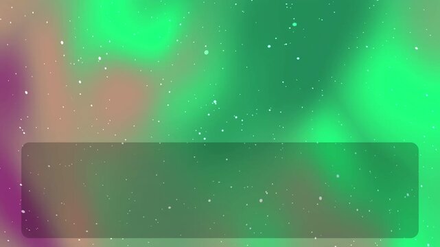 Abstract background with vibrant green and purple aurora borealis style light effects and a dark rectangular text box.