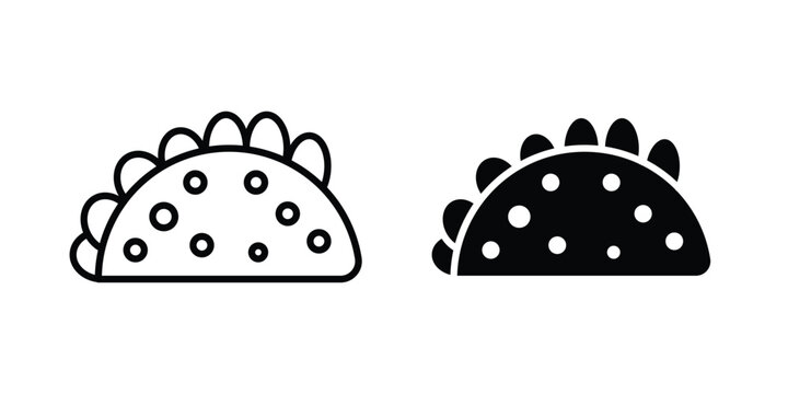 Taco icon minimal illustration set