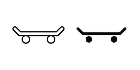 Skateboard icon minimal illustration set © Rajes