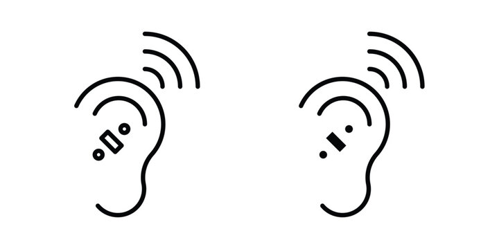 Assistive listening systems icon minimal illustration set