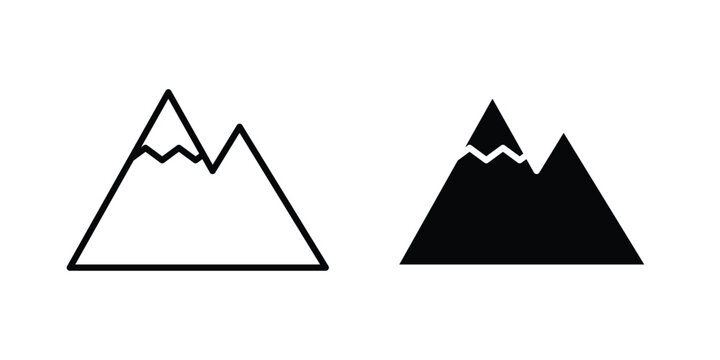 Mountain icon minimal illustration set