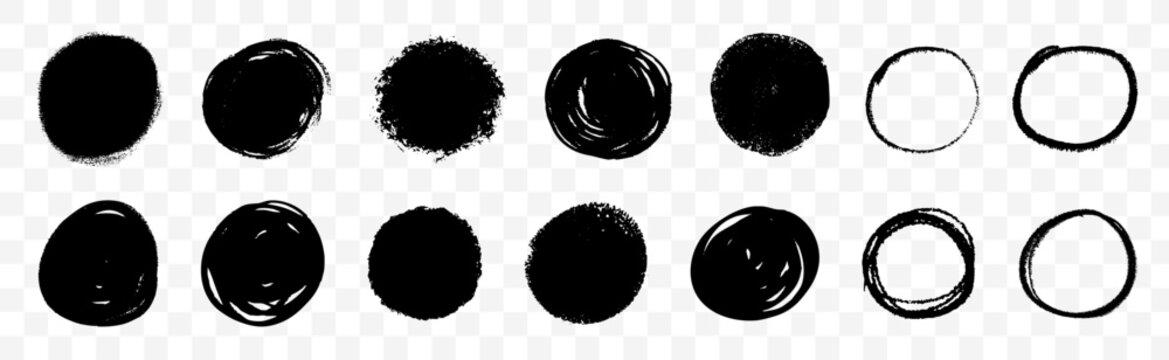 Fun hand drawn doodle elements with various techniques, isolated vector shapes.