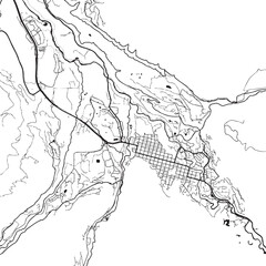 Fototapeta premium Vector Street Map of Aspen Colorado Black and White Minimalist City Road Map