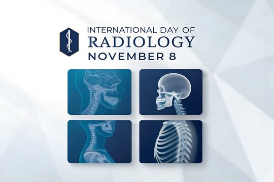 International day of radiology medical concept with skeleton x-ray images, x ray