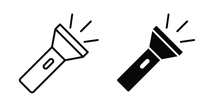 Torch light icon editable pictograms collection