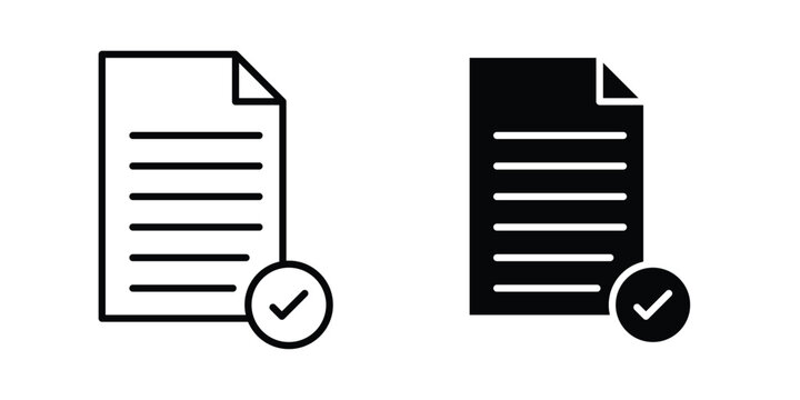 Accept document icon editable pictograms collection