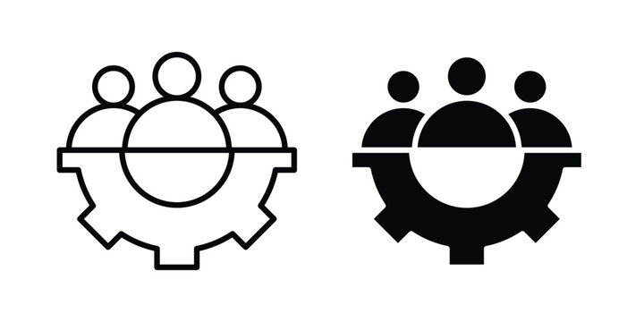 Team management icon editable pictograms collection