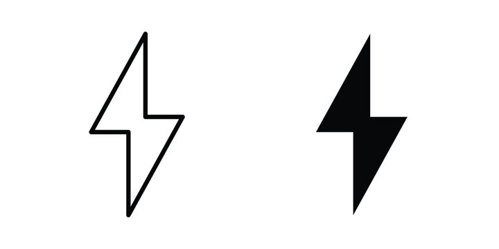 Lightning bolt icon editable pictograms collection