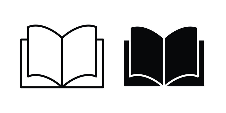 Open textbook icon editable pictograms collection