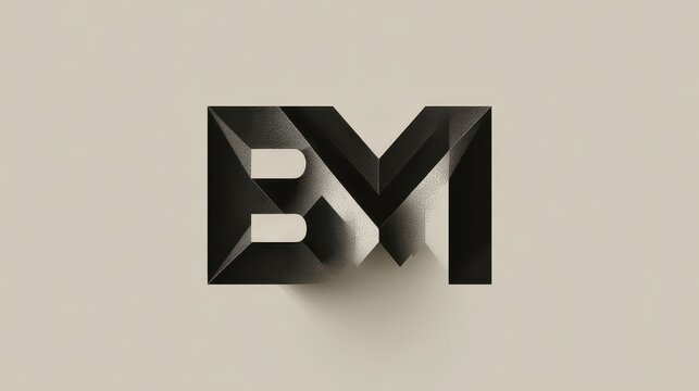 Sleek geometric lettermark combining B and M for a contemporary brand emblem