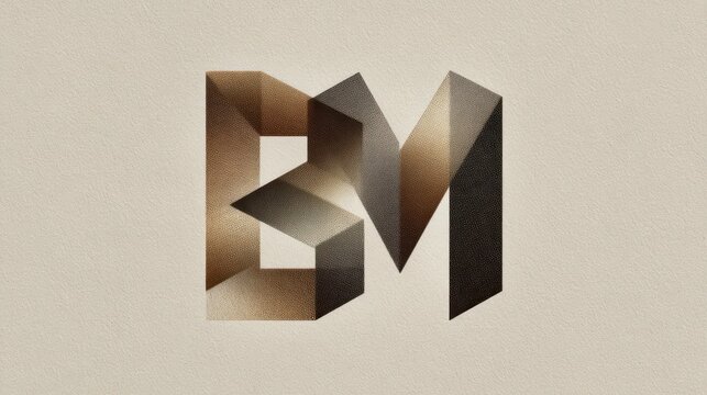 Sleek geometric lettermark combining B and M for a contemporary brand emblem