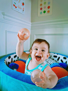 baby playing with toys
