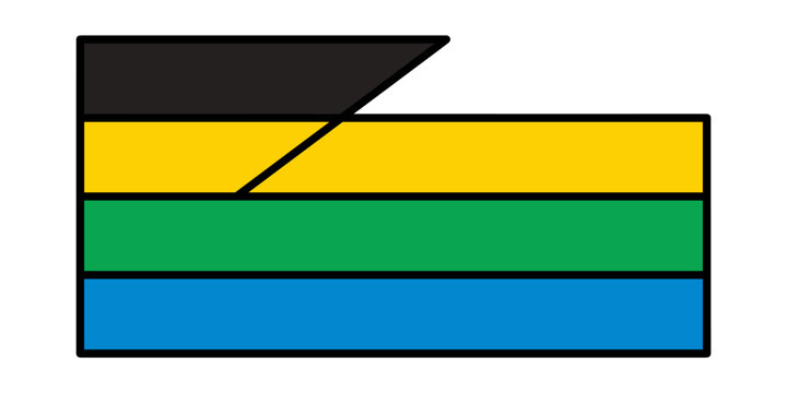 Reverse fault model showing tectonic compression in layers