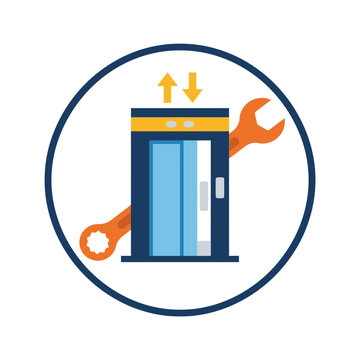 Elevator Door with Wrench Tool.