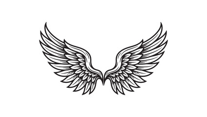 Fototapeta premium Angel Wings Feather Vector Illustration