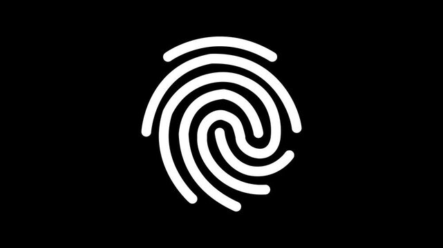 Fingerprint icon. Editable Stroke. Biometric security ID icon for personal authentication, user recognition, privacy access system, digital protection interface design.motion animate 4k video.