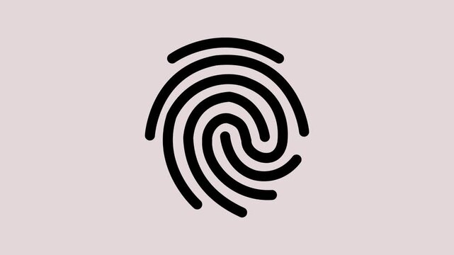 Fingerprint icon. Editable Stroke. Biometric security ID icon for personal authentication, user recognition, privacy access system, digital protection interface design.motion animate 4k video.