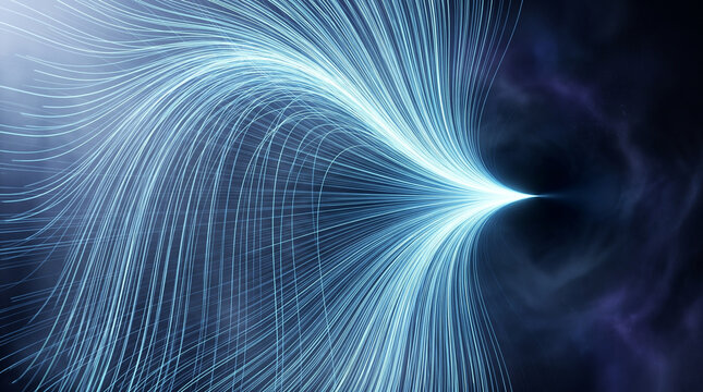 Data Flow Energy Lines Converging Light Bright