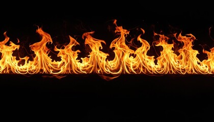Fototapeta premium Vibrant flames swirling in the shadows showcasing the powerful movement and captivating beauty of fire