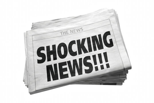 Stack of Newspapers with Shocking News Headline
