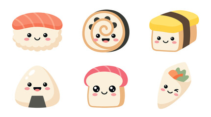 Cute kawaii food illustrations © Jacob