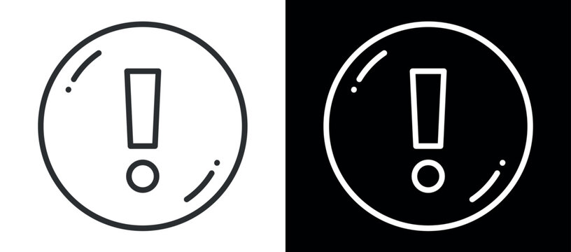 Exclamation mark symbol in circle warning icon design