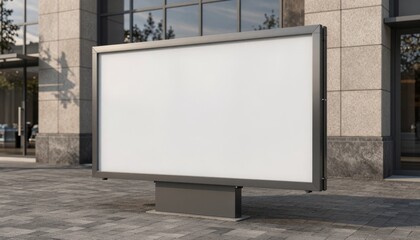Fototapeta premium Blank Billboard Mockup on City Sidewalk