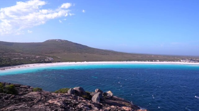 Beautiful scenic coastline of western australia panning