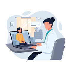 Fototapeta premium Remote Therapy Session Visualized For Online Consultation Platform