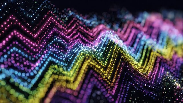 Colorful Chevron Dot Waves Abstract Motion