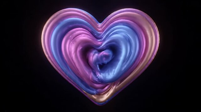 Colorful Abstract Heart Ripples Animation