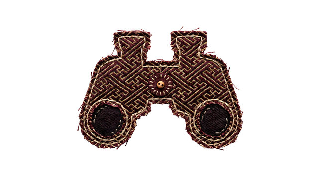 Cartoon brown binoculars with detailed texture and 3d effect isolated on transparent background . Ai Generated