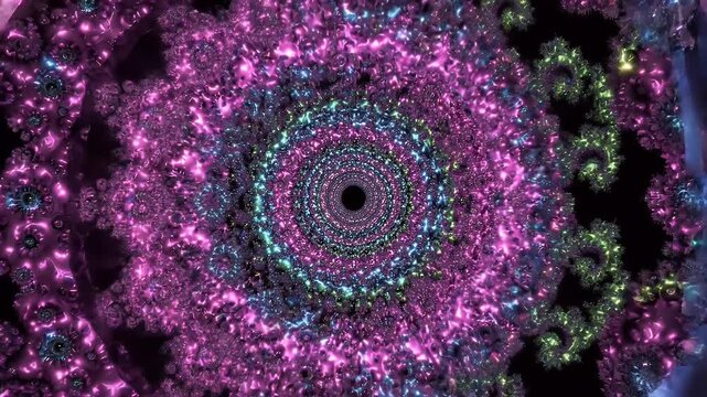 Hypnotic Colorful Fractal Tunnel Animation Loop