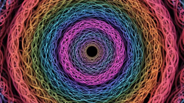 Hypnotic Rainbow Swirl Pattern Animation Loop