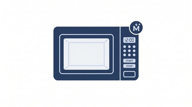 Microwave oven appliance with a digital timer and control panel illustrates modern kitchen technology.